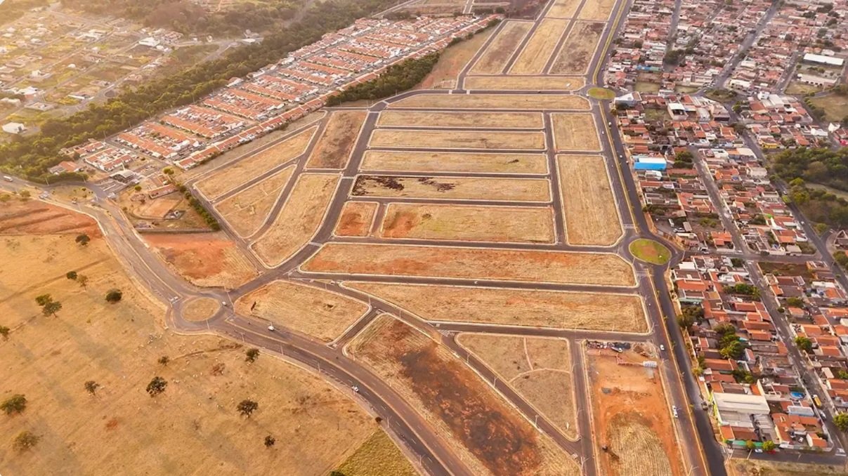 Vista aérea do bairro planejado Residencial Elvira