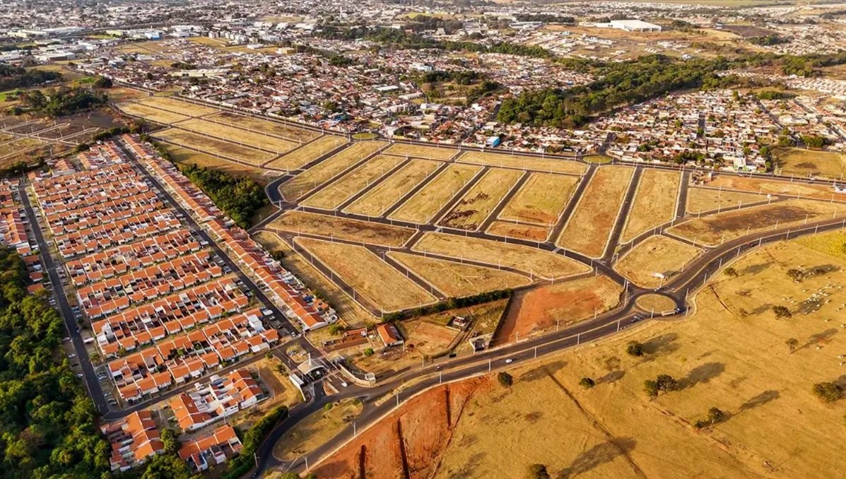 Vista aérea das ruas do Residencial Elvira