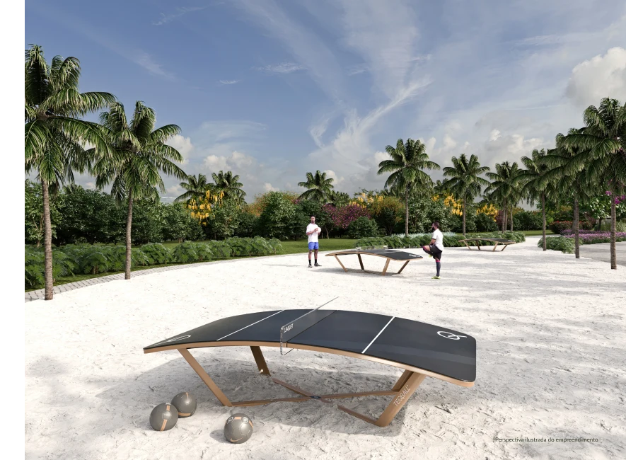 Quadra de beach tennis do Jardins Jockey Residence