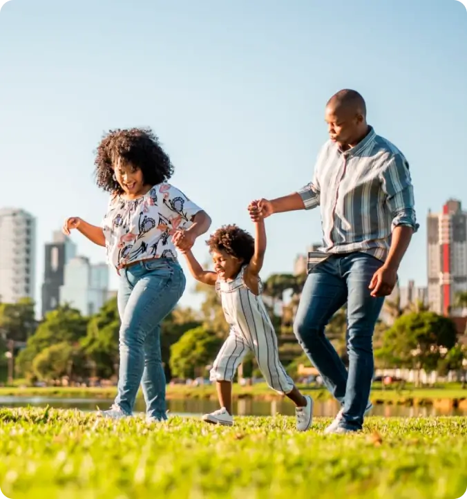 Família em área verde