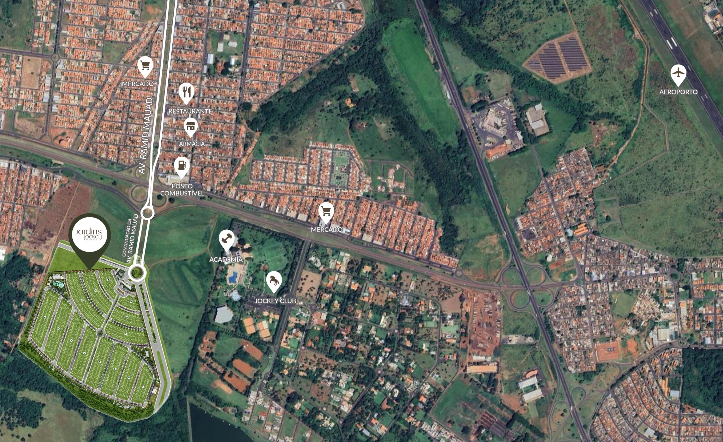 Mapa de localização do Jardins Jockey Residence